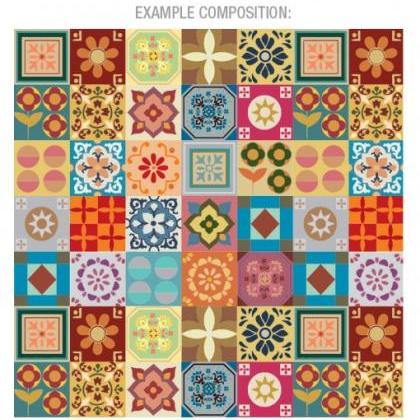 Patchwork Tiles Stickers for mosaic..