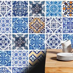 Tile Tattoo Stickers Blue Tiles For Kitchen Or..