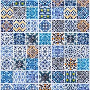 Tile Tattoo Stickers Blue Tiles For Kitchen Or..