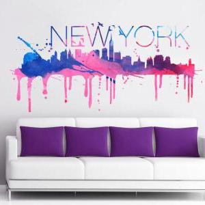 New York City Watercolor Skyline Vi..