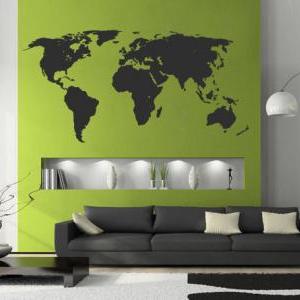 World Map Silhouette Decal For Housewares