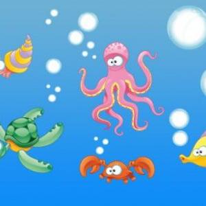 Marine Animals Sticker Aquarium Decal For Kids..