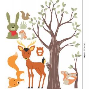 Wood Animals Decal Nursery Sticker ..