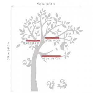 Wall Decal Shelving Tree Sticker With Squirrels..