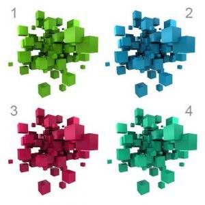 3d Space Cubes Wall Decal Geometric Shape Vinyl..