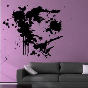 Graffiti Face Woman Silhouette Decal Shaded..