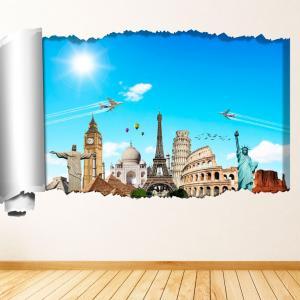 World Wide Monuments Torn Sheet Effect Wall Decal..