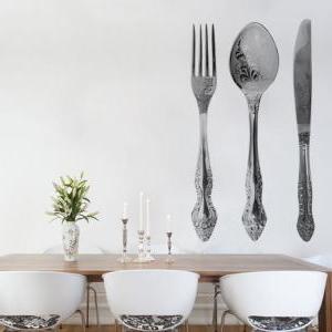 Wall Decal Retro Fork Spoon & Knife..