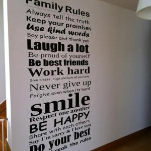 Wall Decal Quotes - Family Rules Wall Art..