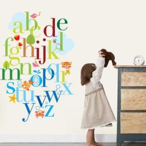 Alphabet Nursery Art Wall Sticker Decal For Kids..