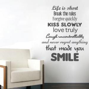 Wall Decal Quotes - Life Is Short Love Truly Text..