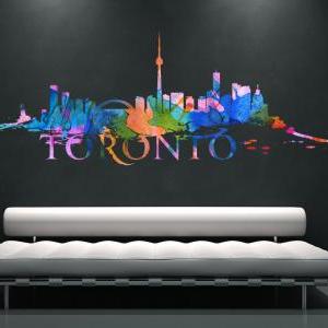 Toronto City Skyline Watercolor Art Decal For..
