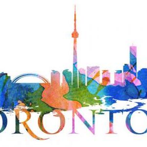 Toronto City Skyline Watercolor Art..
