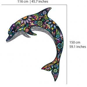 Colorful Floral Dolphin Wall Sticke..