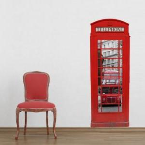 London Vintage Telephone Box Urban Image Decal..