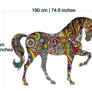 Colourful Floral Horse Wall Sticker..