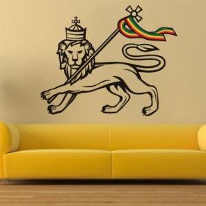 Lion Of Judah Rastafari Sticker Wall Print Decor