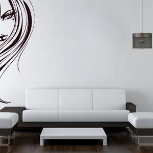 Vinyl Silhouette Mystery Woman Wall Decal Home..