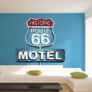 Retro Vintage Sign Historic Route 66 Wall Art..