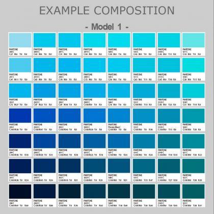Pantones Tiles Stickers Blue Color (pack With 56)..