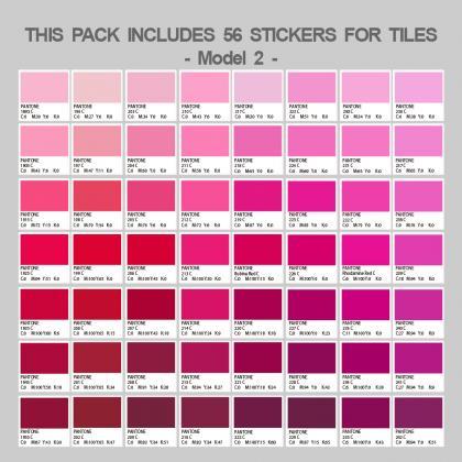Pantones Tiles Stickers Red Color (pack With 56) -..