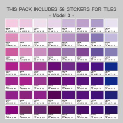 Pantones Tiles Stickers Violet Color (pack With..