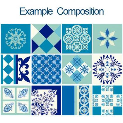 Tiles Decoration Sticker Blue Indigo (pack Of 54)..