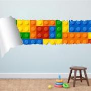 Lego Effect Style Torn Wall Decal Vinyl Sticker for Housewares Handmade and Designed Not Associated with Lego Brand