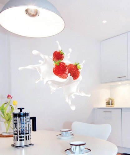 Strawberry Splash Sticker For Housewares