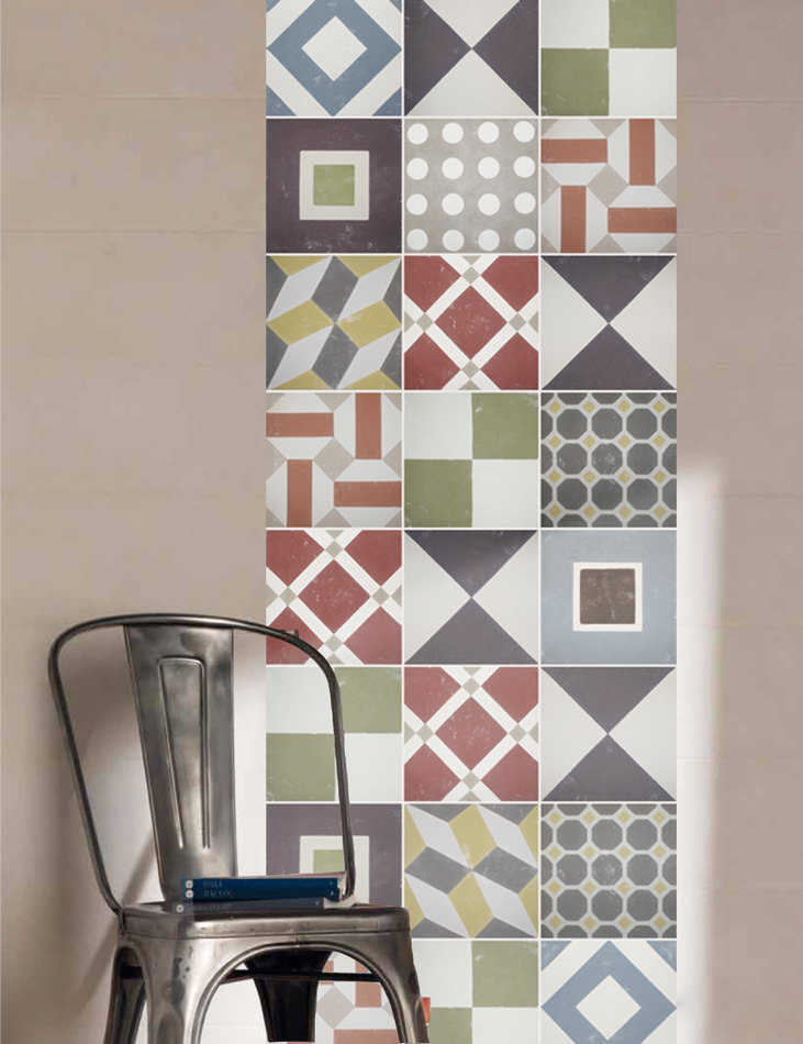 Tiles Sticker Sintra for Covering Kitchen Wall Portuguese Decoration Decal (Pack with 48) - 4 x 4 inches