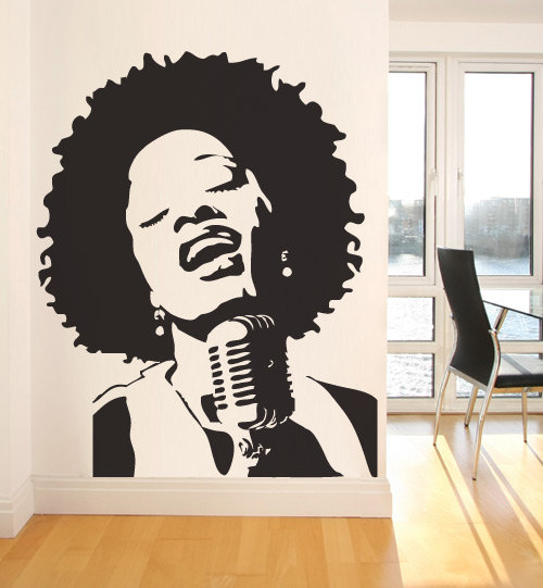 Soul Singer Girl Vintage Sticker Decal Home Design Modern Decoration