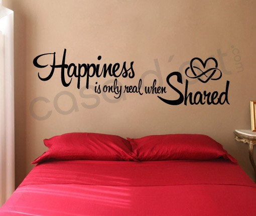 Wall Decal Quotes - Vinyl Quote Wall Housewares Happiness Is Only Real When Shared Decal Quote