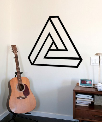 3d Triangle Wall Vinyl Decal Geometric Shape Sticker