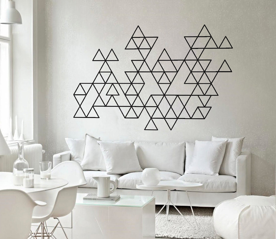 Geometric Triangles Wall Art Decal Sticker Home Decor For Housewares