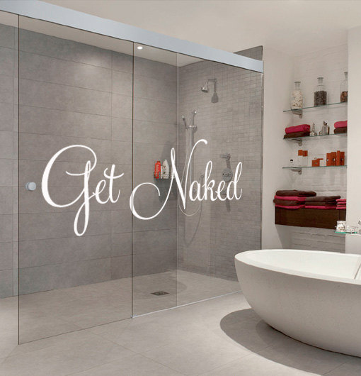 Get Naked Text Sticker Home Decor For Housewares Typographic Wall Vinyl Decal