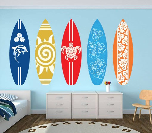 Surfboards Wall Decal Pack Sticker For Housewares