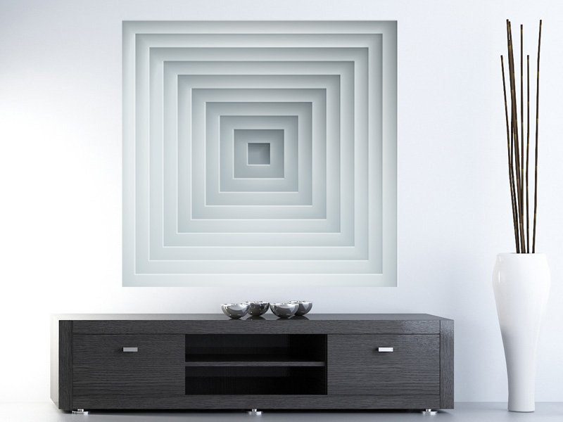 Optical Illusion Deep Wall Geometric Art Sticker Modern Decor Abstract Art Print Decal
