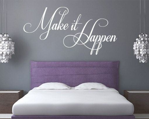 Wall Decal Quotes - Make It Happen Inspirational Quote Sticker Home Decor For Housewares Vinyl Wall Decal