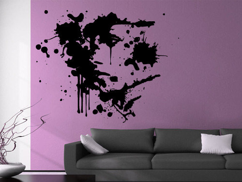 Graffiti Face Woman Silhouette Decal Shaded Sticker For Modern Living Room