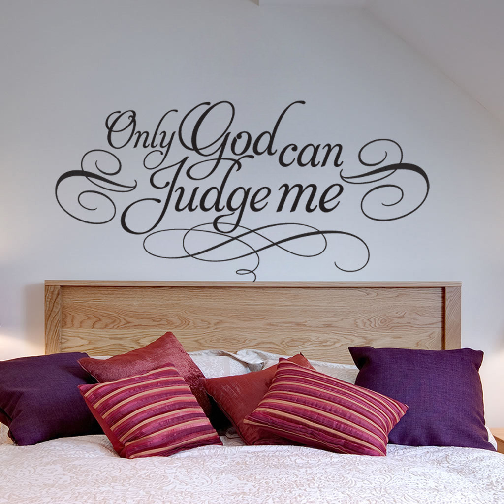 Wall Decal Quotes - Only God Can Judge Me 2pac Famous Quote Sticker Text Home Decor For Housewares