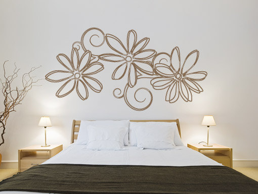 Floral Outline Sticker Nature Wall Decal For Housewares