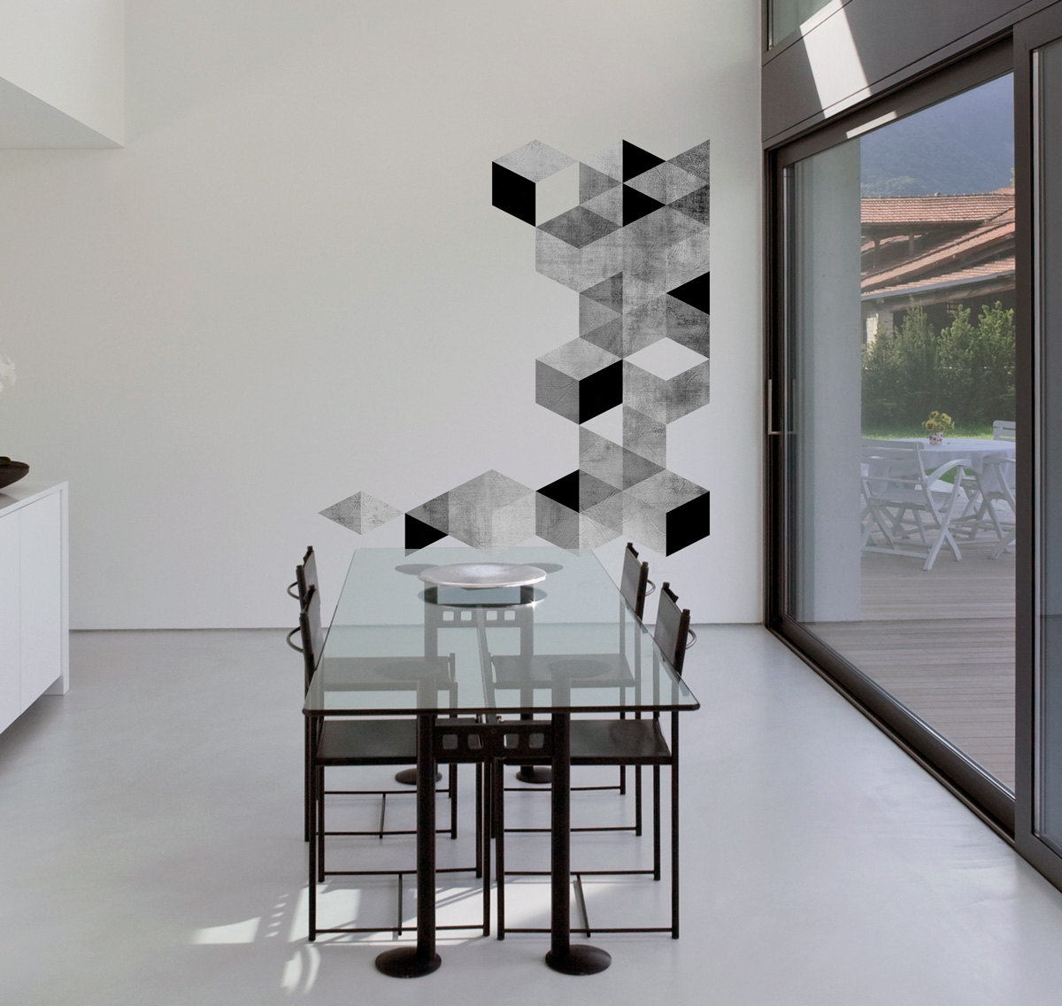Mid Century Modern Danish Floating Cement Cubes Effect Modernist Eames Home Design