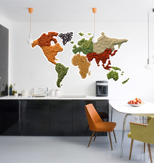 Spicy World Map Wall Decal Art Print Sticker For Modern Homes