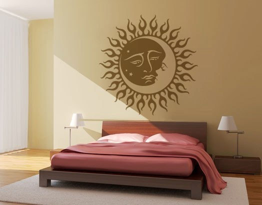 Sun And Moon Wall Sticker Tribal Vinyl Art Decoration For Housewares