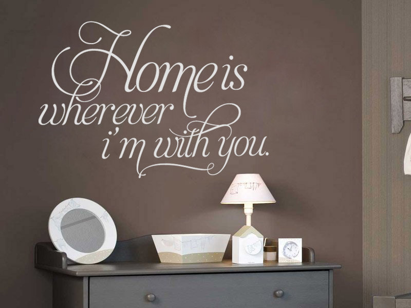 Wall Decal Quotes - Home Is Wherever Im With You Text Sticker Love Quote Home Decor For Housewares