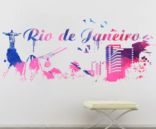 Rio de Janeiro Brazil Watercolor Decal for Housewares