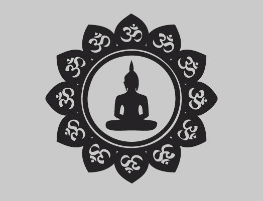 Buddha Lotus Zen Mandala Symbol Wall Decal Oriental Sticker