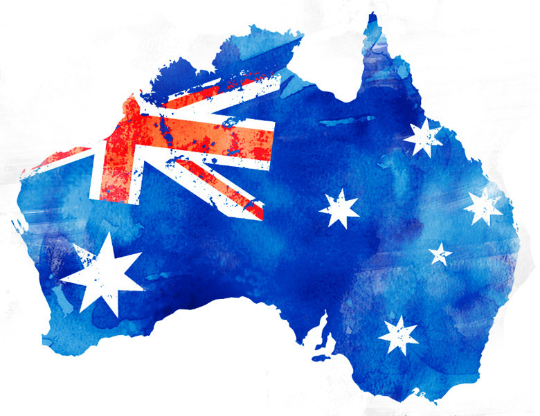 Australia Flag Watercolor Map Decal For Housewares on Luulla