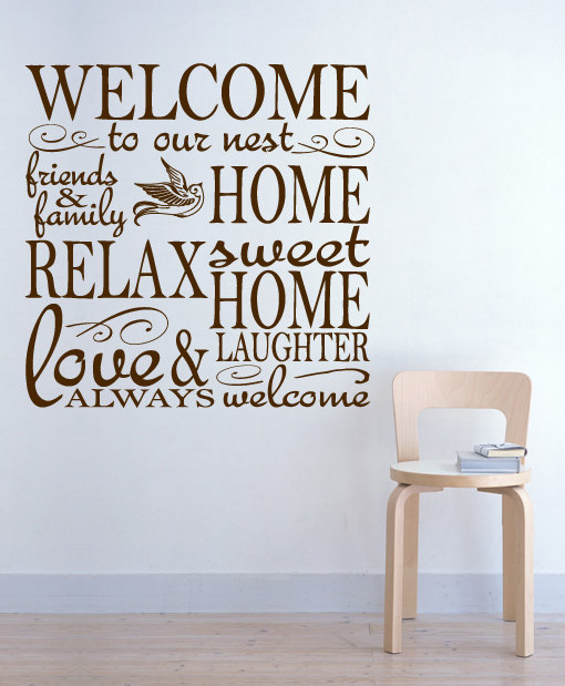 Wall Decal Quotes - Vinyl Wall Houseware Welcome Home Decal Quote Sticker Text