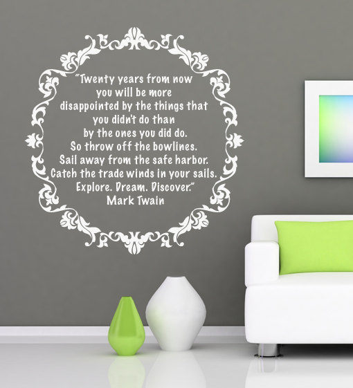 Wall Decal Quotes - Vinyl Quote Wall Housewares Mark Twain Sticker Text